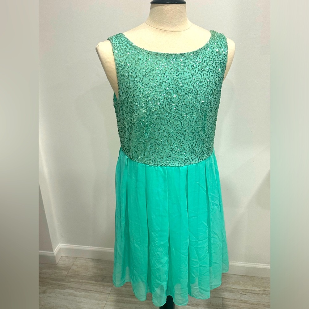 Sea foam sequin dress